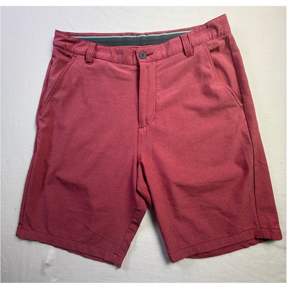 Puma Golf Shorts Mens 32 Red Heather Striped Performance Activewear-2657
